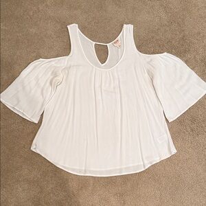 Mossimo Supply Co. White Cold Shoulder Blouse